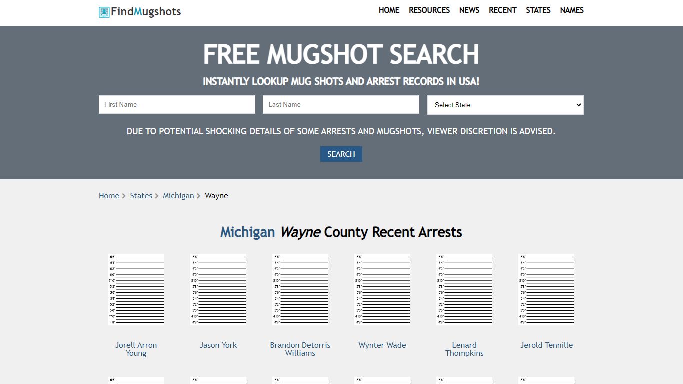 Find Wayne Michigan Mugshots - Find Mugshots