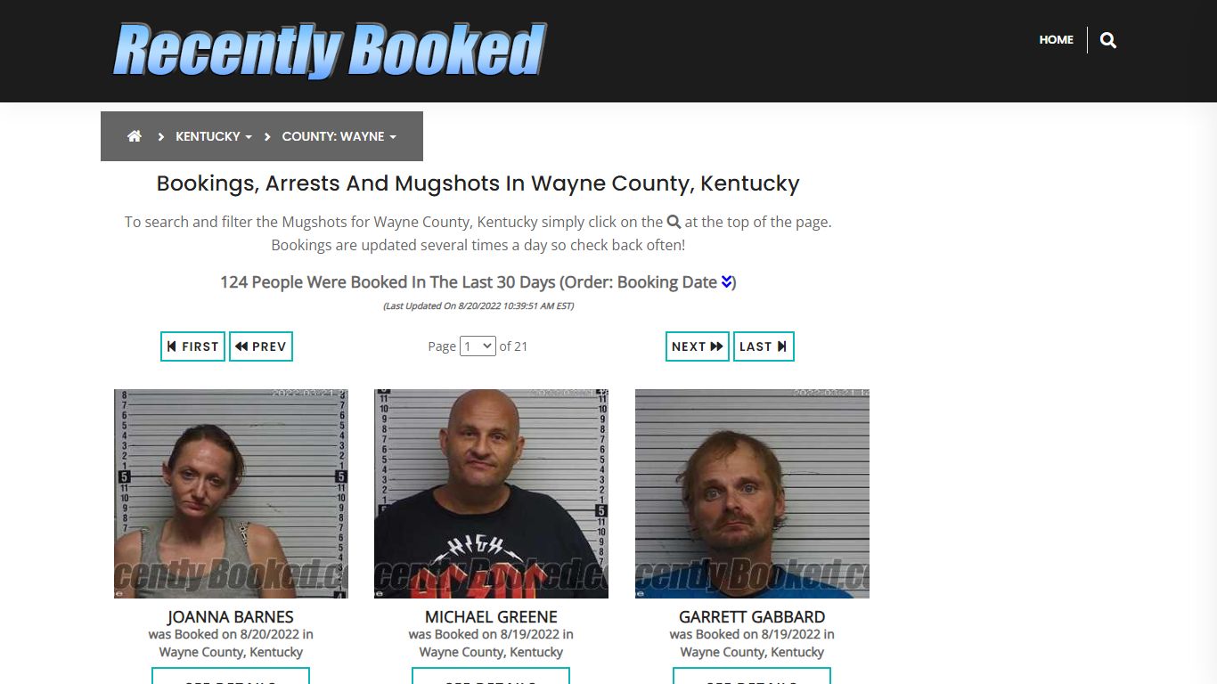 Bookings, Arrests and Mugshots in Wayne County, Kentucky